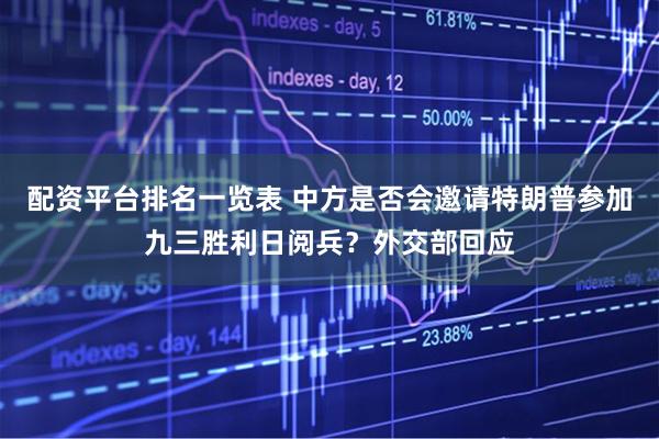 配资平台排名一览表 中方是否会邀请特朗普参加九三胜利日阅兵？外交部回应